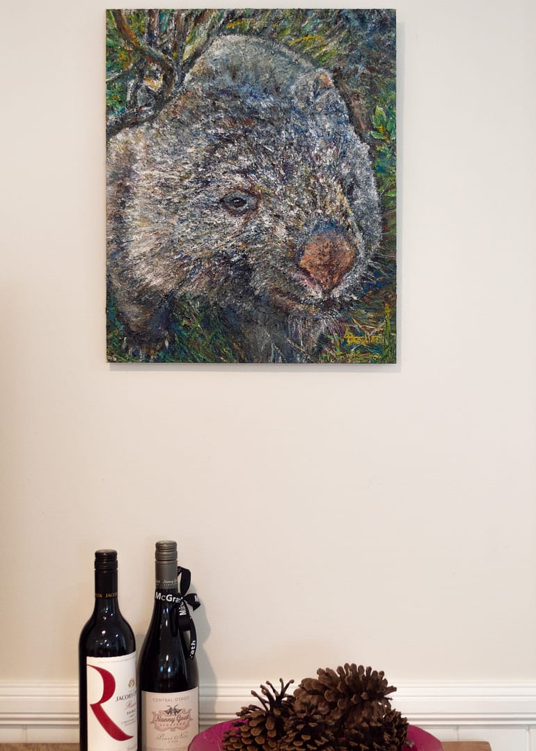 Hanging: Wombat, an oil painting, "Harry 13"