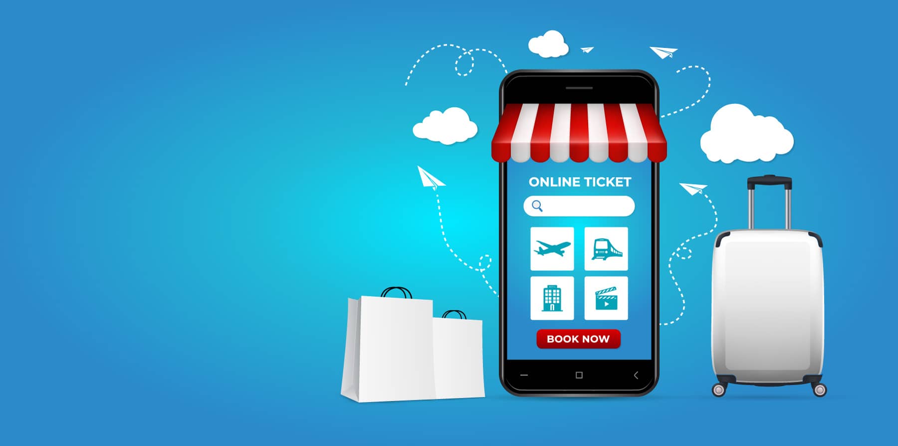 Online bookings arch graphics